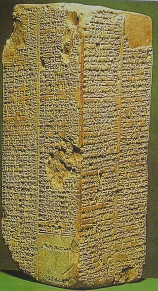 Tấm bia đá cổ liệt kê danh sách các vị Vua của nền văn minh Sumer. 