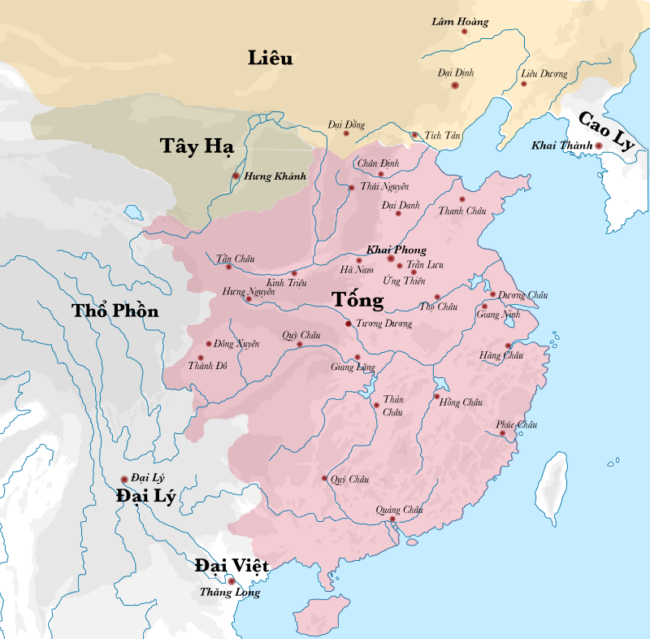 Lãnh thổ nhà Tống năm 1111. (Ảnh: Mozzan/Lệ Xuân/Wikipedia/CC BY-SA 4.0)